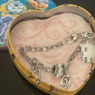 Brighton Silver Plate Charm Bracelet in Box