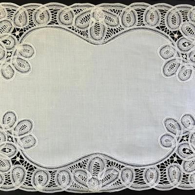 Vintage Battenberg Lace Linen Placemats with Other Vintage Linen Placemats and Napkins