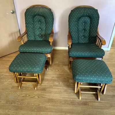 Two rocker chairs with footstools $150 OBO