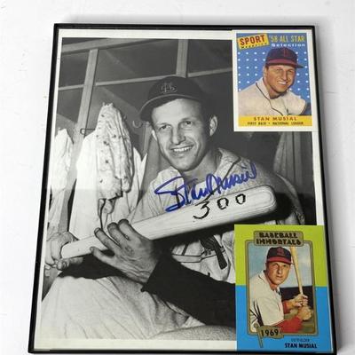 Autographed Stan Musial Photograph & Trading Cards.jpg