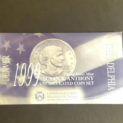 1999 Susan B Anthony, Uncirculated Coin Set – Denver And Philadelphia
