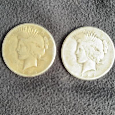 1923 Peace Silver Dollar-San Francisco-set Of 2