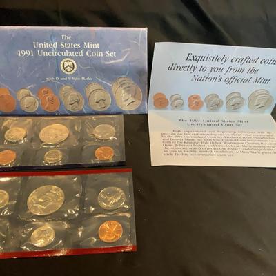 The United States Mint 1991 Uncirculated Coin Set – With D And P Mint Marks