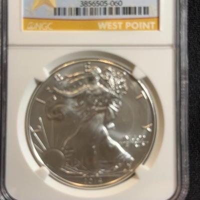 2014 (W) American Silver Eagle, graded MS 69 Early Releases by NGC, struck at the West Point Mint. 