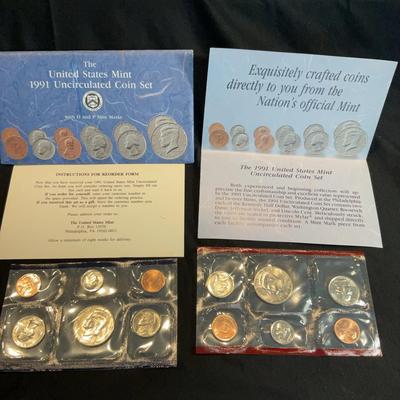 The United States Mint 1991 Uncirculated Coin Set  - With D And P Mint Marks 