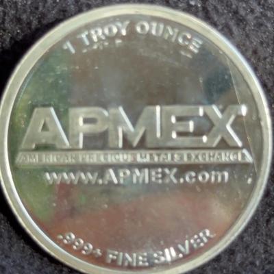 1 Troy Ounce .999 Fine Silver APMEX Round