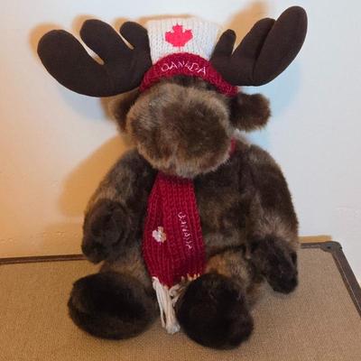 Lot #161 - Canada Moose Plush with Knit Hat & Scarf – Holiday Winter Souvenir