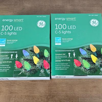 Lot #115 - GE Energy Smart 100 LED C5 Lights – Multicolor Christmas String Lights (Lot of 2)