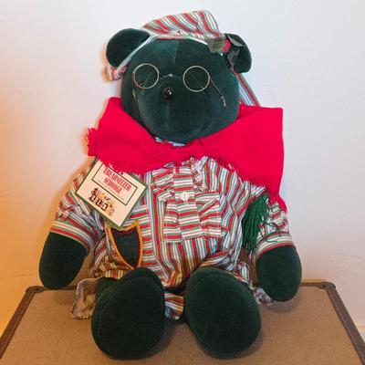 Lot #168 - Limited Edition Ebenezer Scrooge Christmas Bear – Storybook Character Plush in Pajamas & Glasses