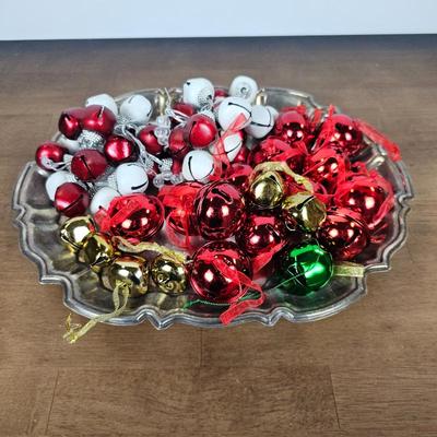 Lot #71 - Lot of Assorted Jingle Bell Christmas Ornaments – Red, Gold, Green & White Bells