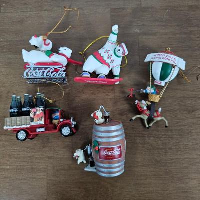 Lot #53 - Vintage Coca-Cola Ornaments - Polar Bears, Hot Air Balloon, Red Truck, & More - Collectible Christmas Decorations