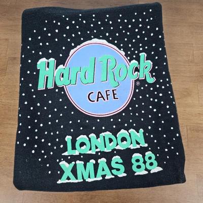 Lot #105 - Vintage 1988 Hard Rock Cafe London Christmas Sweatshirt – Rare Retro Holiday Graphic - Unisex Large