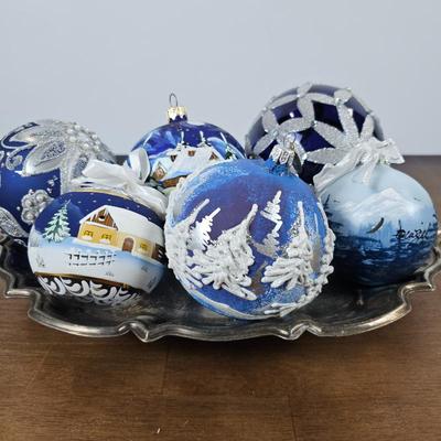 Lot #25 - Hand Painted Glass Christmas Ornaments