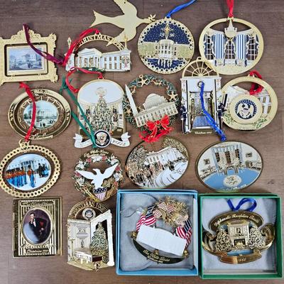 Lot #36 -Set of 18 Vintage Commemorative White House Ornaments from the 1990s.
