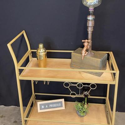 Bar Cart on Wheel w/ Accessories 