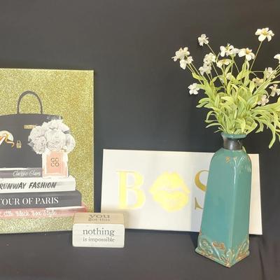 Canvas Pictures and Vase Decor