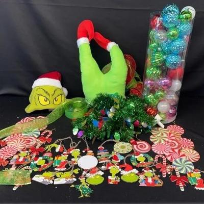 Grinch! Ornaments, Hat, Ribbon and More