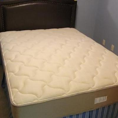 Sale Photo Thumbnail #112: Bamboo Queen Mattress and Studded Leather Headboard 