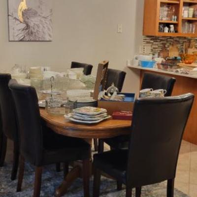 Sale Photo Thumbnail #18: Large Kitchen Table and 7 Chairs