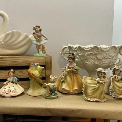10 Pc Vintage Ceramic Pottery and Figurines