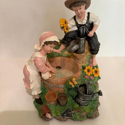 8-1/2" HAND PAINTED RESIN TABLE TOP WATER FOUNTAIN by HERITAGE MINT LTD.