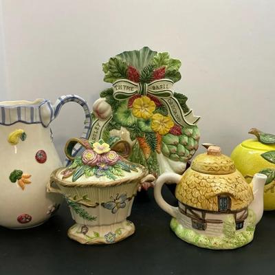 5pc Fitz And Floyd Pottery