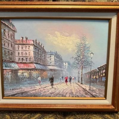 Gorgeous  painting of a Parisian street 