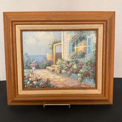 French Provincial Style Painting, Landscape Floral