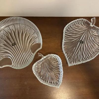 Crystal serving dishes, set of three