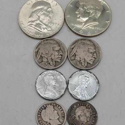 Duo Coin Lot...Halves, Dimes, Nickels, & Pennies