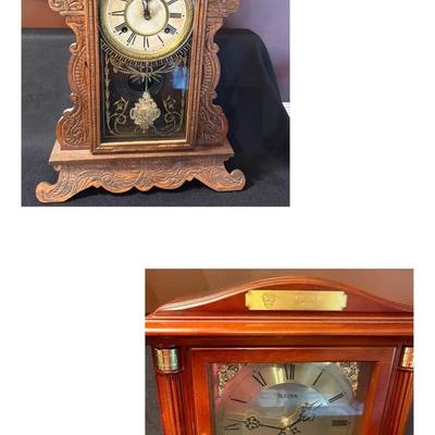 Waterbury Clock Company Parlor Clock, Bulova Mantle Clock