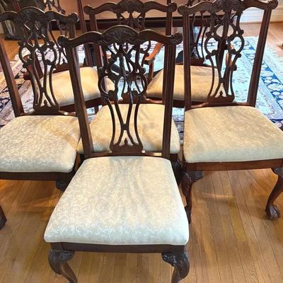 8 Bassett Furniture Industries Chippendale Style Dining Chairs