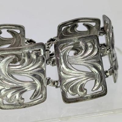 WE Richards Art Nouveau Panel Bracelet 