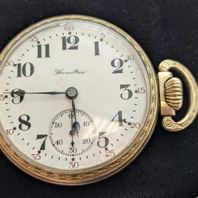 Antique Hamilton 17 Jewel Pocket Watch .. Working 