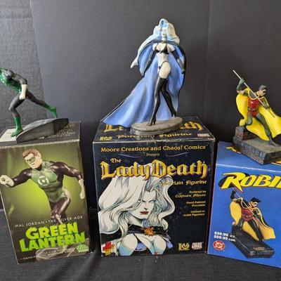 3 Porcelain Comic Book Character Figurines