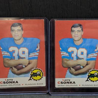 Two 1969 Topps Football #120 Larry Csonka Rookie Cards