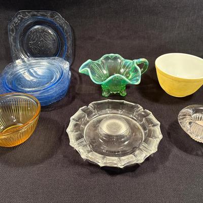 Collection Of Vintage Colorful Glass Dishes, U.S. Senate Ashtray