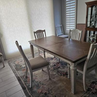 Beautiful Dining Room Set With 6 Chairs And # Matching Bar Chairs