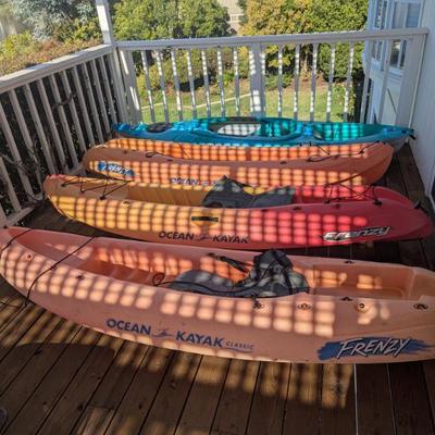 3 Ocean Classic Frenzy Kayak and Pelican Odyssey X100
