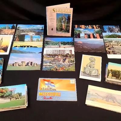 Vintage Postcard Collection Featuring Landmarks, Art, and Americana Scenes