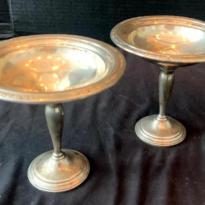Pair of Weighted Silver Compote Dishes