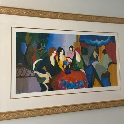 Itzchak Tarkay Signed & Numbered Serigraph “Women at Café” – Edition 2/350