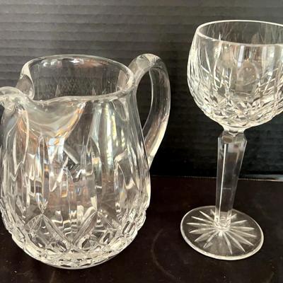 Waterford Crystal Pitcher & Wine Glass