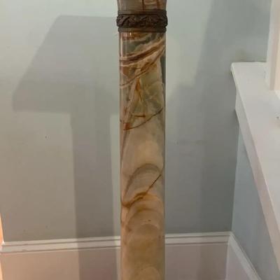 Neoclassical Onyx and Metal Pedestal, Early 1900s with Swivel Top