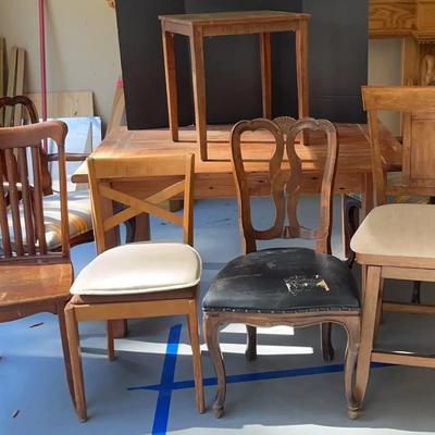 Wood Tables & Mixed Chair Collection – 2 Tables & 6 Chairs