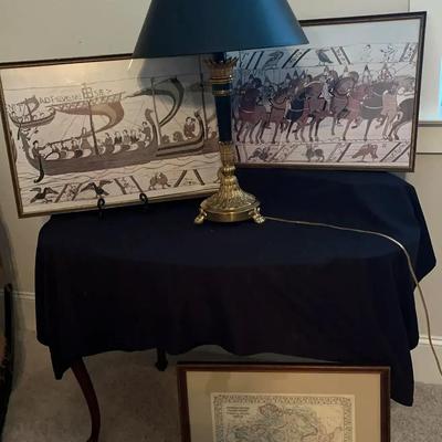 Framed Art & Brass Look Lamp Collection