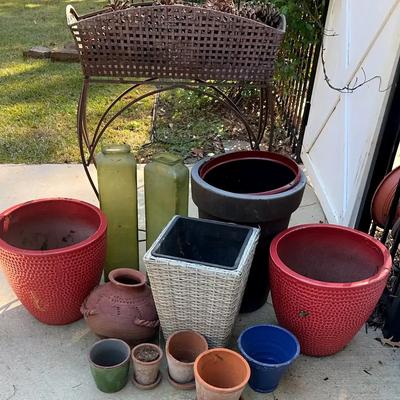 Metal, Ceramic & Terracotta Planters with Glass Vases