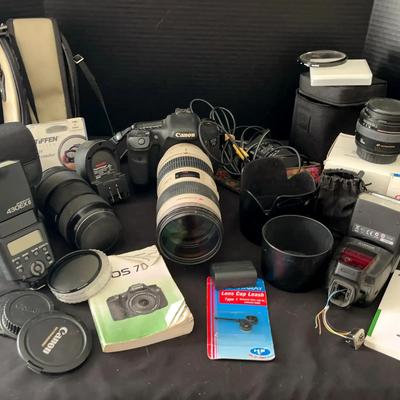 Canon EOS 7D Camera with Lenses, Flash Attachments & Accessories