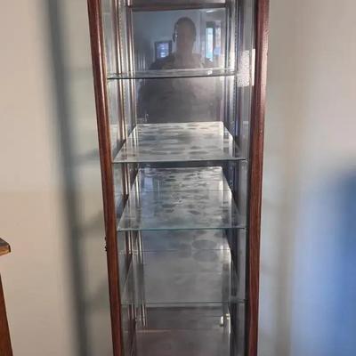 Curio Cabinet with Glass Shelves – 64”H × 18”W