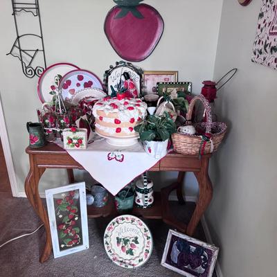 Strawberry Dishes Glasses, Trays